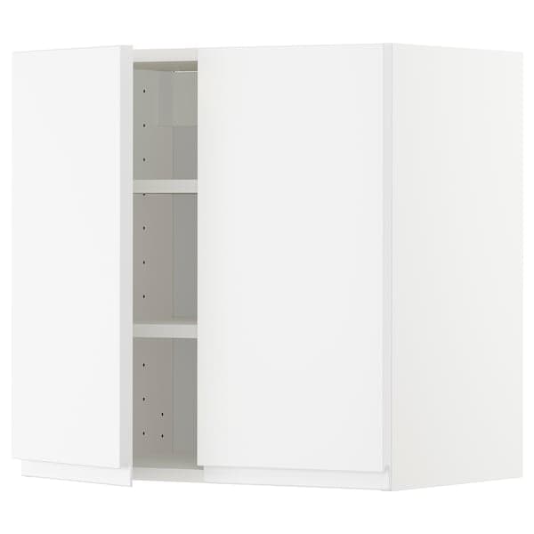 Ikea METOD - Wall cabinet with shelves/2 doors, white/Voxtorp matt white, 60x60 cm