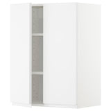 METOD wall cabinet with shelves/2 doors, white/Voxtorp matt white, 60x80 cm