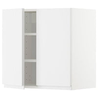 METOD - Wall cabinet with shelves/2 doors, white/Voxtorp high-gloss/white, 60x60 cm - best price from Maltashopper.com 79469202