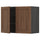 METOD wall cabinet with shelves/2 doors, black Enköping/brown walnut effect, 80x60 cm