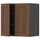 METOD wall cabinet with shelves/2 doors, black Enköping/brown walnut effect, 60x60 cm