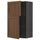 METOD - METOD Wall cabinet with shelves/2 doors, black Enköping/brown walnut effect, 60x100 cm