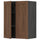 METOD wall cabinet with shelves/2 doors, black Enköping/brown walnut effect