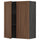 METOD wall cabinet with shelves/2 doors, black Enköping/brown walnut effect, 80x100 cm