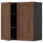 METOD wall cabinet with shelves/2 doors, black Enköping/brown walnut effect, 80x80 cm