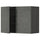 METOD wall cabinet with shelves/2 doors, black/Kalhyttan dark grey concrete effect, 80x60 cm