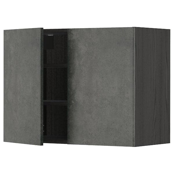 METOD - Wall unit with shelves/2 doors , 80x60 cm