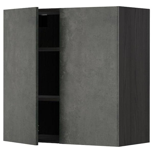 METOD - Wall unit with shelves/2 doors , 80x80 cm