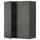 METOD wall cabinet with shelves/2 doors, black/Kalhyttan dark grey concrete effect, 80x100 cm