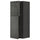 METOD wall cabinet with shelves/2 doors, black/Kalhyttan dark grey concrete effect