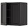 METOD wall cabinet with shelves/2 doors, black/Lerhyttan black stained, 60x60 cm
