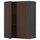 METOD wall cabinet with shelves/2 doors, black/Sinarp brown, 80x100 cm