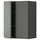METOD wall cabinet with shelves/2 doors, black/Voxtorp dark grey