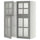 METOD wall cabinet w shelves/4 glass drs, white/Bodbyn grey, 80x100 cm