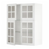 METOD wall cabinet w shelves/4 glass drs, white/Stensund white, 80x100 cm