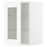METOD wall cabinet w shelves/glass door, white/Axstad matt white, 40x60 cm