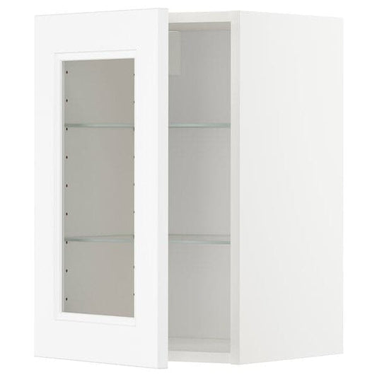 Ikea METOD - Wall cabinet w shelves/glass door, white/Axstad matt white, 40x60 cm