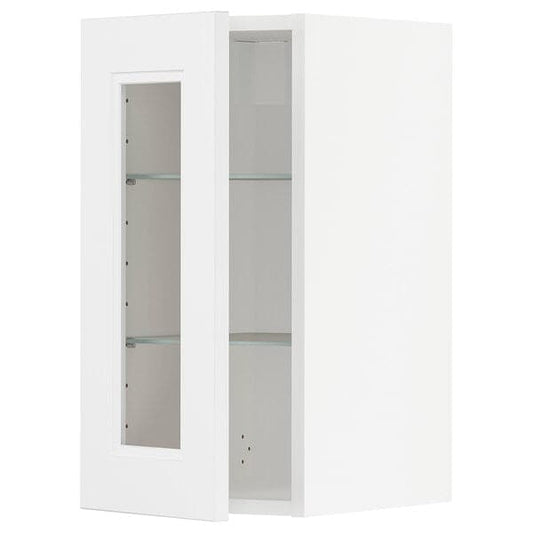 Ikea METOD - Wall cabinet w shelves/glass door, white/Axstad matt white, 30x60 cm