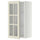 METOD wall cabinet w shelves/glass door, white/Bodbyn off-white, 40x80 cm