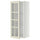 METOD wall cabinet w shelves/glass door, white/Bodbyn off-white, 40x100 cm