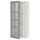 METOD wall cabinet w shelves/glass door, white/Bodbyn grey, 40x100 cm