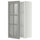 METOD wall cabinet w shelves/glass door, white/Bodbyn grey, 40.0x80.0x38.9 cm