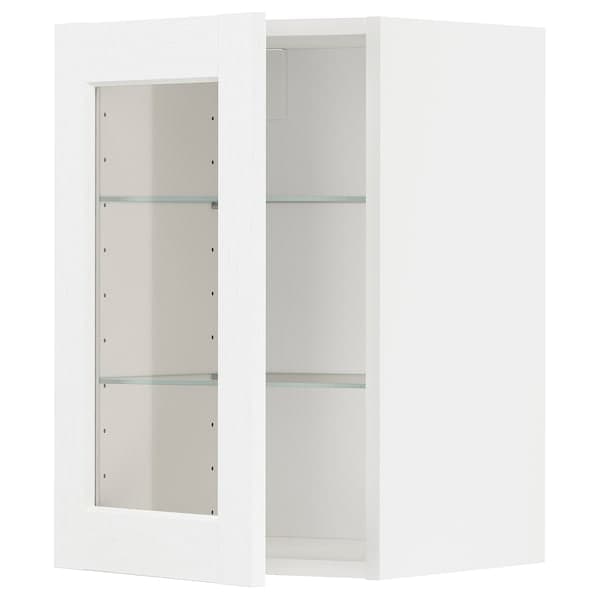 Ikea METOD - Wall cabinet w shelves/glass door, white Enköping/white wood effect, 40x60 cm