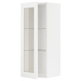 METOD wall cabinet w shelves/glass door, white Enköping/white wood effect, 40x100 cm