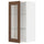 METOD - METOD Wall cabinet w shelves/glass door, white Enköping/brown walnut effect, 40x80 cm