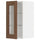 METOD - METOD Wall cabinet w shelves/glass door, white Enköping/brown walnut effect, 30x60 cm