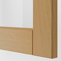 METOD - Wall cabinet w shelves/glass door, white/Forsbacka oak, 30x80 cm - best price from Maltashopper.com 39509380