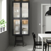 METOD - Wall cabinet w shelves/glass door, white/Hejsta anthracite reeded glass, 40x60 cm - best price from Maltashopper.com 99490636