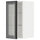 METOD - METOD Wall cabinet w shelves/glass door, white/Hejsta anthracite reeded glass, 30x60 cm