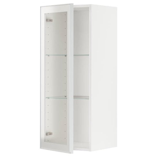 Ikea METOD - Wall cabinet w shelves/glass door, white/Hejsta white clear glass, 40x100 cm