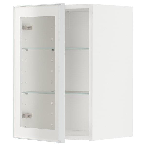 Ikea METOD - Wall cabinet w shelves/glass door, white/Hejsta white clear glass, 40x60 cm