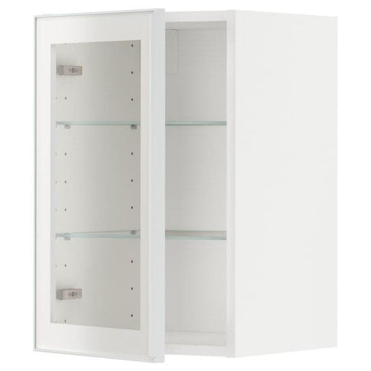 Ikea METOD - Wall cabinet w shelves/glass door, white/Hejsta white clear glass, 40x60 cm