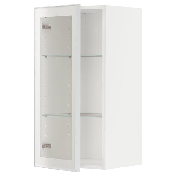Ikea METOD - Wall cabinet w shelves/glass door, white/Hejsta white clear glass, 40x80 cm