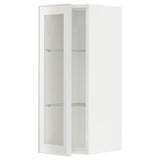 METOD wall cabinet w shelves/glass door, white/Hejsta white clear glass, 30x80 cm