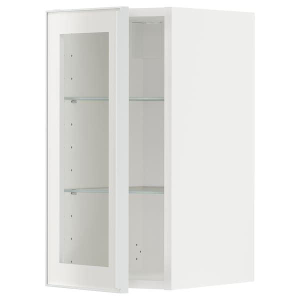 Ikea METOD - Wall cabinet w shelves/glass door, white/Hejsta white clear glass, 30x60 cm