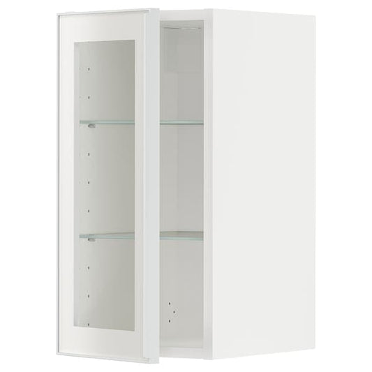 Ikea METOD - Wall cabinet w shelves/glass door, white/Hejsta white clear glass, 30x60 cm