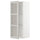 METOD wall cabinet w shelves/glass door, white/Lerhyttan light grey, 40x100 cm