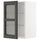 METOD wall cabinet w shelves/glass door, white/Lerhyttan black stained, 40.0x60.0x38.9 cm
