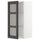 METOD wall cabinet w shelves/glass door, white/Lerhyttan black stained, 40x80 cm