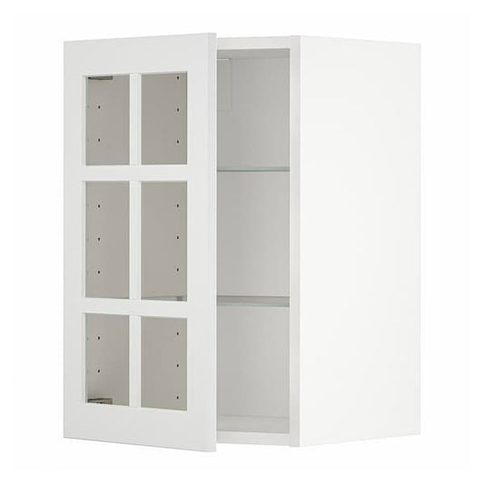 Ikea METOD - Wall cabinet w shelves/glass door, white/Stensund white, 40x60 cm