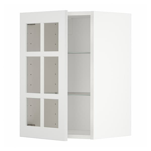 Ikea METOD - Wall cabinet w shelves/glass door, white/Stensund white, 40x60 cm