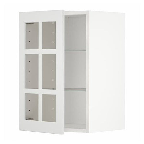 METOD - Wall cabinet w shelves/glass door, white/Stensund white, 40x60 cm