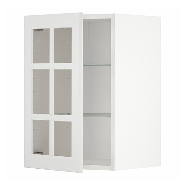 METOD - Wall cabinet w shelves/glass door, white/Stensund white, 40x60 cm