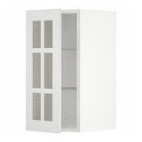 METOD wall cabinet w shelves/glass door, white/Stensund white, 30x60 cm