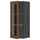 METOD - METOD Wall cabinet w shelves/glass door, black Enköping/brown walnut effect, 40x100 cm