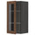 METOD - METOD Wall cabinet w shelves/glass door, black Enköping/brown walnut effect, 40x80 cm